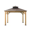 10 ft x 10 ft Cedar Gazebo with Dual-Tier Steel Hip Roof – Hardtop Outdoor Pavilion