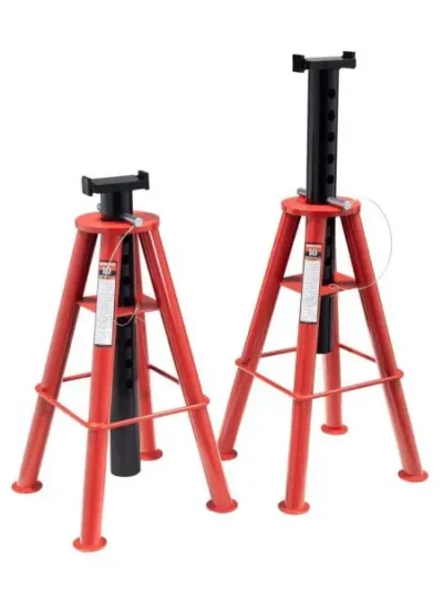 10-Ton High-Lift Pin-Type Jack Stands – Pair of Heavy-Duty Automotive Support Stands