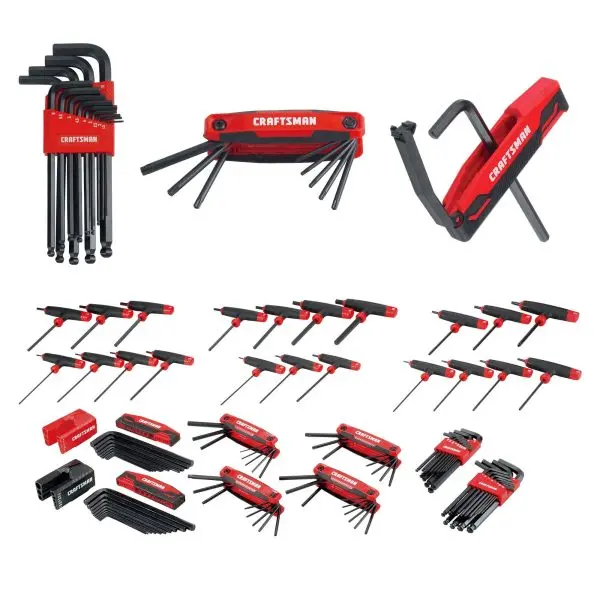 100-Piece SAE and Metric Hex Key Set – Standard Allen Wrench Collection