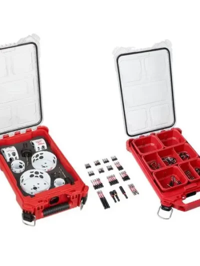 110-Piece SHOCKWAVE Bi-Metal Hole Saw Set with Driver Bit Collection