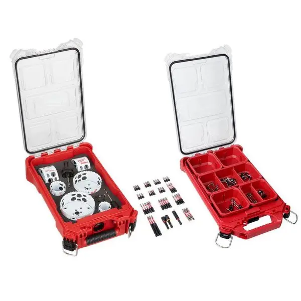 110-Piece SHOCKWAVE Bi-Metal Hole Saw Set with Driver Bit Collection