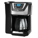 12-Cup Residential Drip Coffee Maker – Sleek Black & Stainless Steel Kitchen Appliance