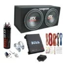 1200W Dual Car Subwoofer System with 1100W Amplifier, Capacitor, and Wiring Kit