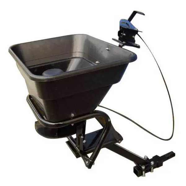 12V ATV-Mounted 80-Lb Grass & Seed Spreader – Hitch-Mount Fertilizer Dispenser for Utility Vehicles