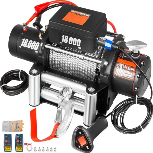 12V Electric Winch with Steel Cable – Off-Road Towing & Recovery for ATV, UTV, Truck, and Trailer