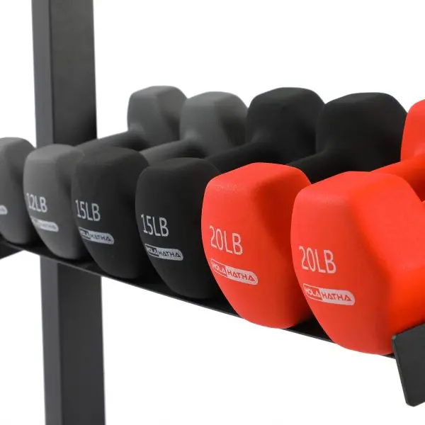 146-Pound Neoprene Dumbbell Set with Heavy-Duty Storage Rack - Image 2