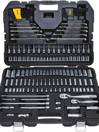 156-Piece Mechanics Tool Kit – Comprehensive Socket, Wrench, and Bit Set for Auto Repair