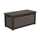 165-Gallon Weatherproof Resin Deck Storage Box – Brown Outdoor Patio Container