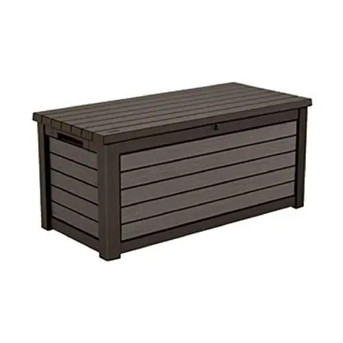 165-Gallon Weatherproof Resin Deck Storage Box – Brown Outdoor Patio Container
