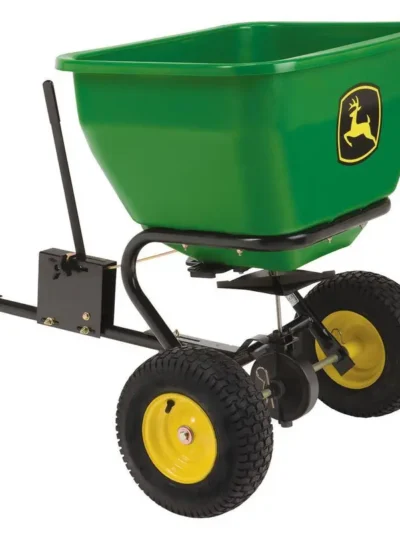 175-Lb Tow-Behind Broadcast Spreader – Rustproof Poly Hopper with Universal Hitch Compatibility