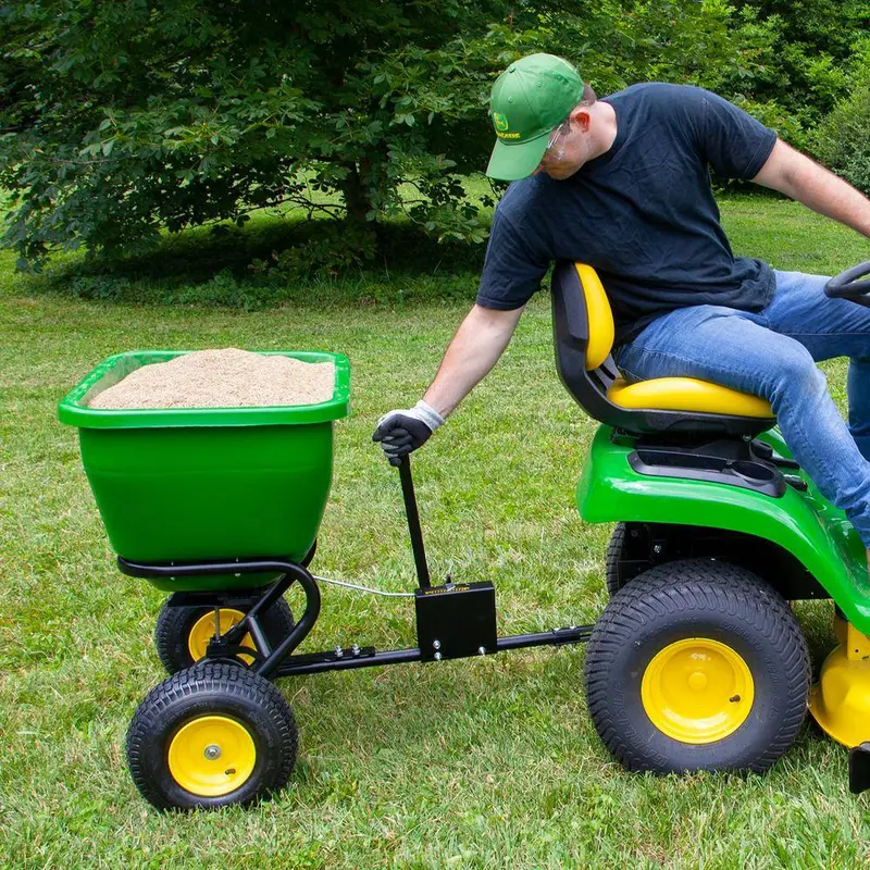 175-Lb Tow-Behind Broadcast Spreader – Rustproof Poly Hopper with Universal Hitch Compatibility - Image 4