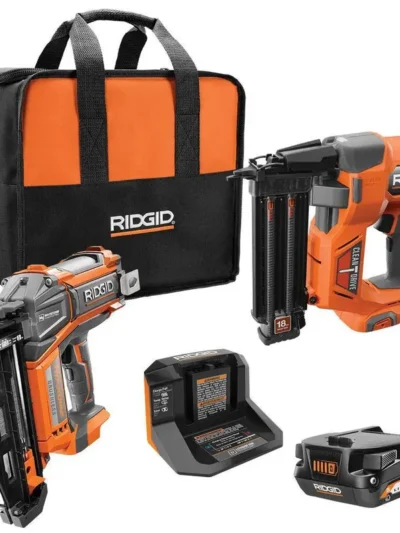 18V Brushless Cordless Combo Nailer Kit – Includes Brad & Finish Nailers, Battery, and Charger
