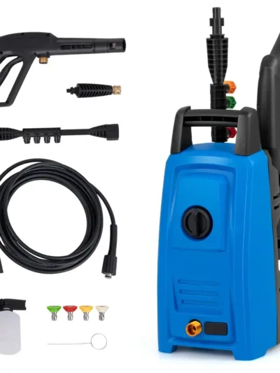 1900 PSI Electric Pressure Washer with 4 Quick-Connect Nozzles and Compact Onboard Storage