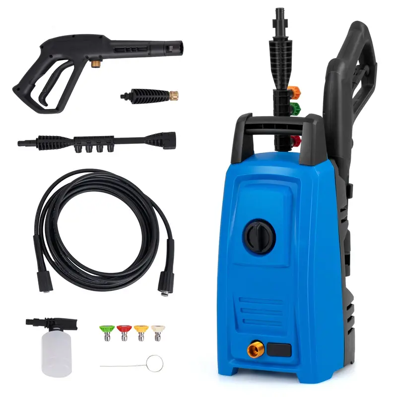 1900 PSI Electric Pressure Washer with 4 Quick-Connect Nozzles and Compact Onboard Storage