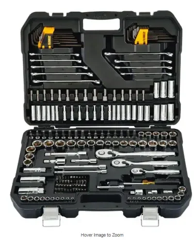 200-Piece Polished Chrome Mechanics Tool Set — Includes 1/4″, 3/8″, and 1/2″ Drive Sizes