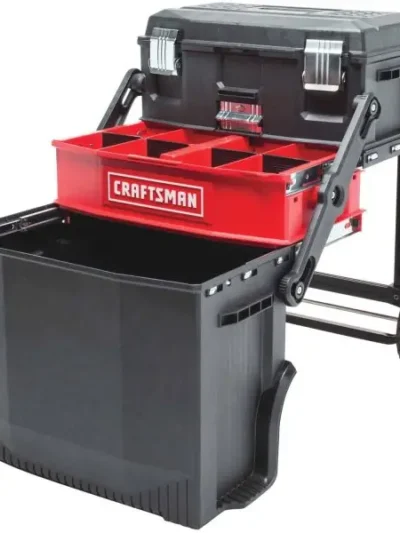 22-Inch Lockable Single-Drawer Tool Box – Black Powder-Coated Steel with Casters