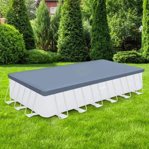 24-Foot Gray Rectangular Pool Cover – Heavy-Duty Fit for Oasis and Activity Pools - Image 2