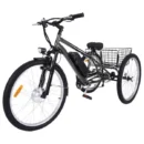 26-Inch 3-Wheel Electric Adult Tricycle — Fat Tires, 7-Speed, 350W Motor, Removable 36V 10Ah Battery (Dark Gray)