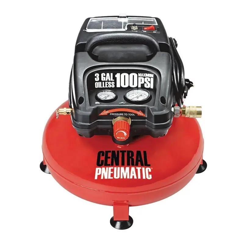 3-Gallon Oil-Free Pancake Air Compressor – 100 PSI, 1/3 HP Portable Unit