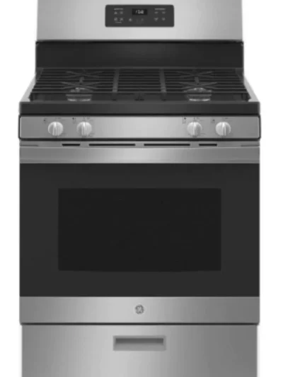 30-Inch Freestanding Gas Range – 4-Burner Stainless Steel Oven with 4.8-Cu-Ft Capacity