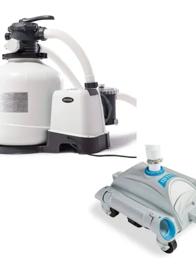 3,000 GPH Above-Ground Sand Filter System with Automatic Vacuum