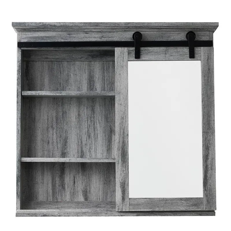 31-Inch x 29-Inch Barn-Style Medicine Cabinet – Wall-Mounted Storage with Rustic Design
