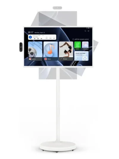 32-Inch Android 13 Portable Rolling TV — 1080P FHD Swivel Touchscreen with Built-in Battery and Voice Remote