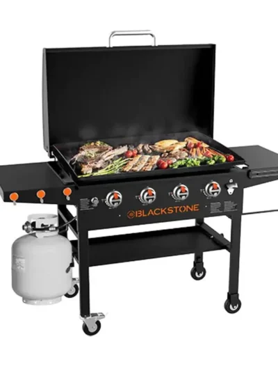 36-Inch Griddle Cooking Station with Vent Hood – Commercial-Style Flat Top