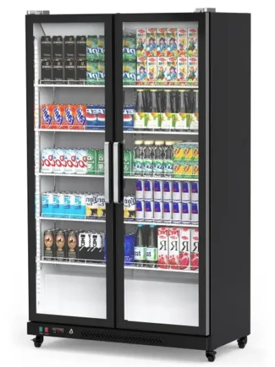 39-Cubic-Foot Upright Glass-Door Beverage Cooler — LED-Lit Commercial Refrigerator for Offices, Gyms, or Retail Spaces
