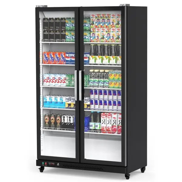 39-Cubic-Foot Upright Glass-Door Beverage Cooler — LED-Lit Commercial Refrigerator for Offices, Gyms, or Retail Spaces