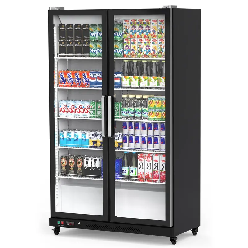 39-Cubic-Foot Upright Glass-Door Beverage Cooler — LED-Lit Commercial Refrigerator for Offices, Gyms, or Retail Spaces - Image 2