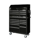 41-Inch 16-Drawer Gloss-Black Tool Chest and Cabinet Combo