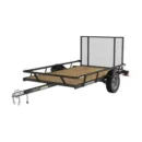 5 ft x 8 ft Utility Trailer – Wooden Deck, Sliding Rail System for Versatile Hauling