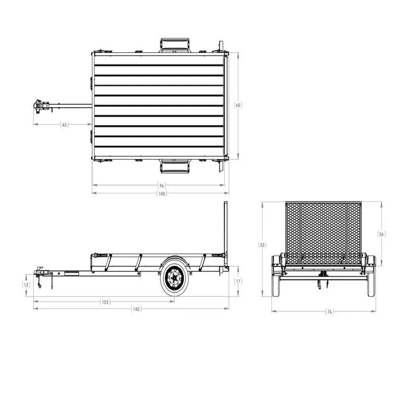 5 ft x 8 ft Utility Trailer – Wooden Deck, Sliding Rail System for Versatile Hauling - Image 2