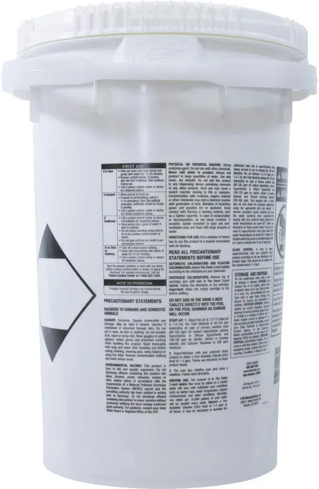 50-Lb Bucket of 3-Inch Chlorine Tablets for Pool Sanitization - Image 2