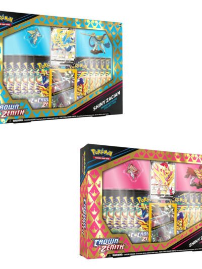 POKEMON TCG Crown Zenith Shiny Zacian and Shiny Zamazenta Figure Boxes (Pair)
