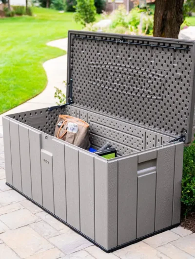 568-Liter Modern Deck Storage Box – Weather-Resistant Outdoor Organization Unit (Model 60384U)