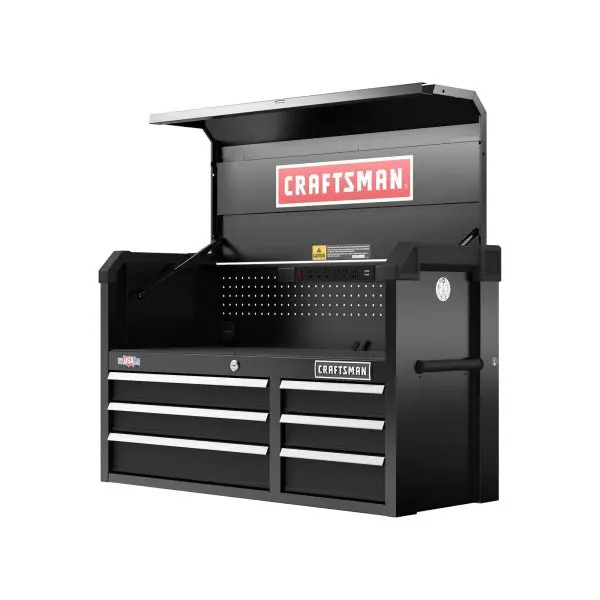 6-Drawer Black Steel Tool Chest — 40.5-Inch Wide Organized Workshop Storage Unit