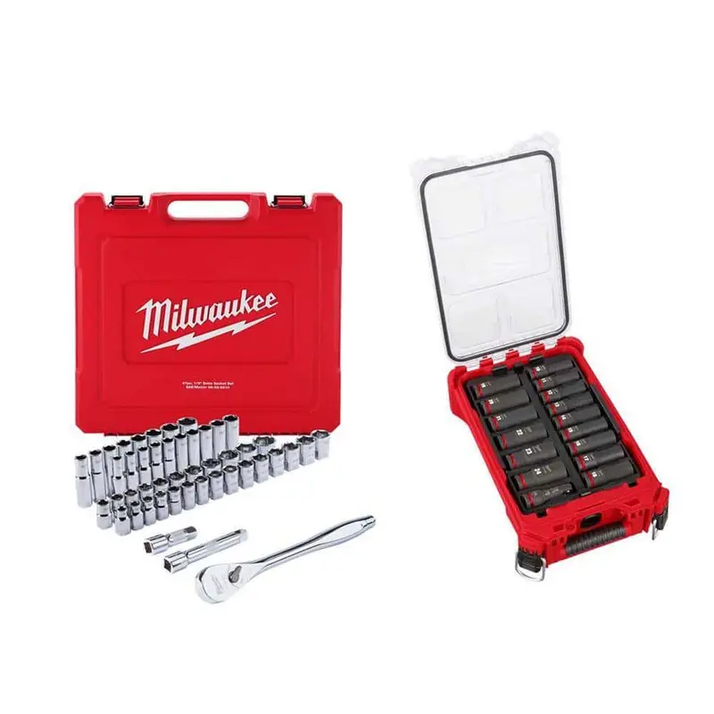 63-Piece PACKOUT-Compatible 1/2-Inch Drive Deep-Well Metric Impact Socket Kit - Image 2
