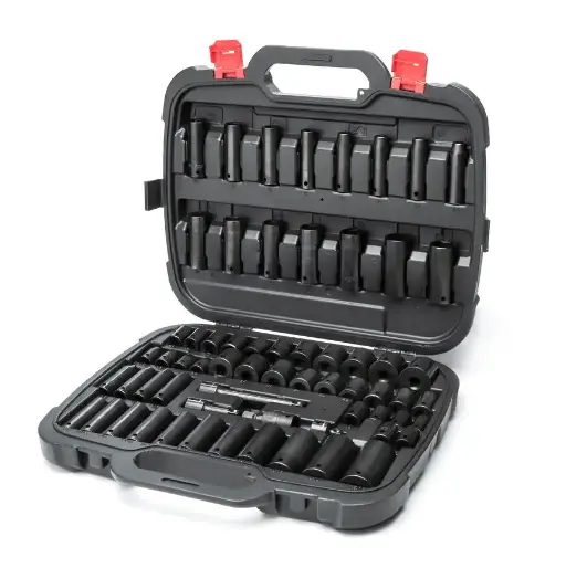 64-Piece 1/2-Inch Drive SAE/Metric Impact Socket Set – Professional Grade