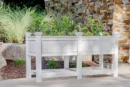 68.5-Inch Vinyl Raised Planter Box – Expandable Design with Optional Extension Kit