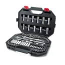 75-Piece Mechanics Tool Set – Dual-Drive (1/4″ & 3/8″) Ratcheting Socket and Bit Kit