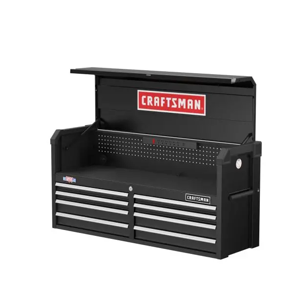 8-Drawer Black Steel Tool Chest — 51.5-Inch Wide Heavy-Duty Storage Solution