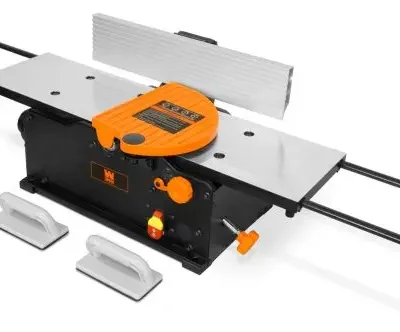 8-Inch Spiral Benchtop Jointer – 10-Amp Motor with Extendable Infeed and Outfeed Tables