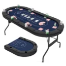 8-Player Foldable Poker Table with Reinforced Metal Cup Holders and Smooth-Fold Design