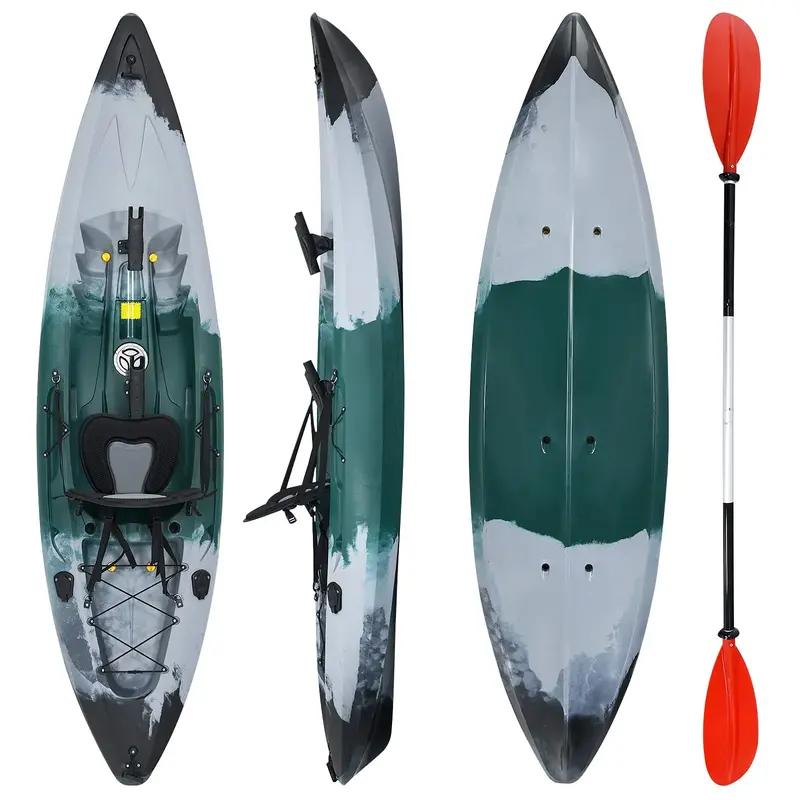 9.7-Foot Sit-On-Top Recreational Fishing Kayak – Single-Person Touring Kayak for Adults