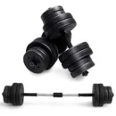 Adjustable Dumbbell and Barbell Set – 66-Pound Total Weight, Space-Saving Design
