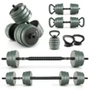 Adjustable Dumbbell Set – 92-Lb Total Weight Free Weights with Secure Connector System