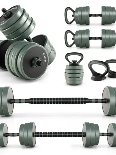 Adjustable Dumbbell Set – 92-Lb Total Weight Free Weights with Secure Connector System