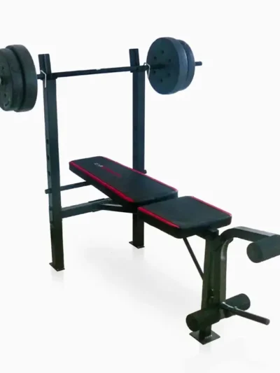 Adjustable Weight Bench with Power Rack, Leg Extension, and 90 lb. Capacity